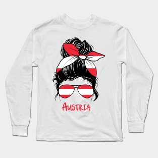 Austria girl, Proud Flag, Austria gift heritage, 	Austrian girlfriend Long Sleeve T-Shirt